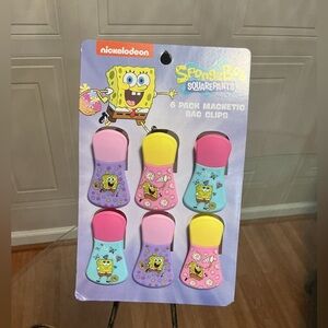 New EASTER NICKELODEON SPONGEBOB SQUAREPANTS MAGNETIC BAG CLIPS- 6 PACK